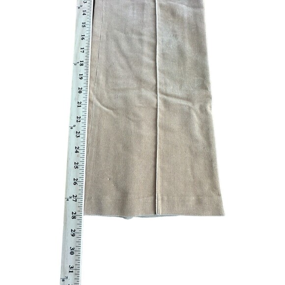 CHLOE Corduroy Khaki Tan Front Seam Wide Leg Size 6 Approx Flare Pocket #L2-20 - Picture 6 of 12